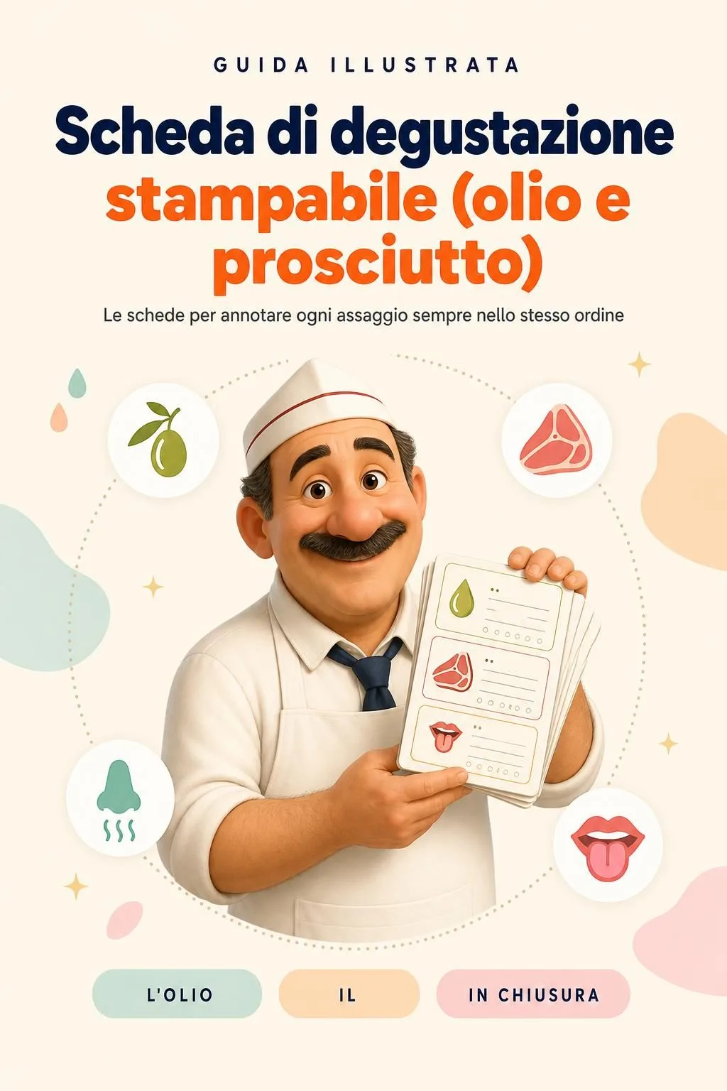 Scheda di degustazione stampabile (olio e prosciutto)