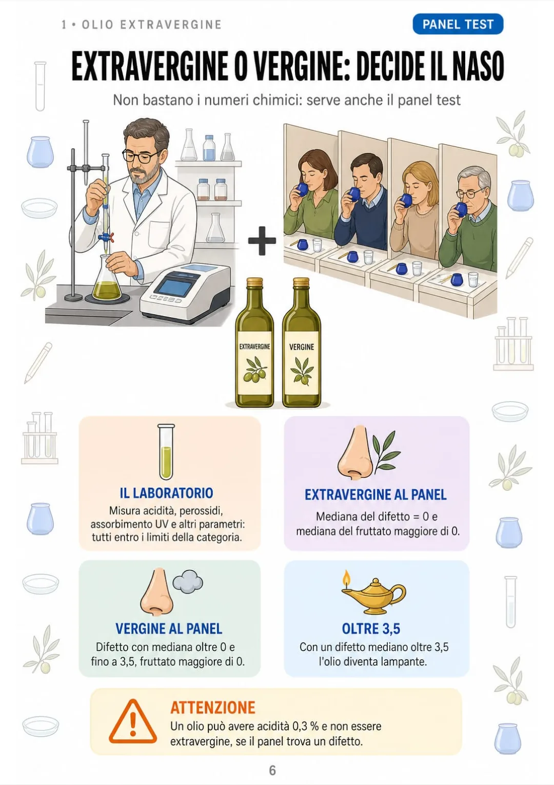Extravergine: difetto mediano 0 e fruttato maggiore di 0 al panel test COI