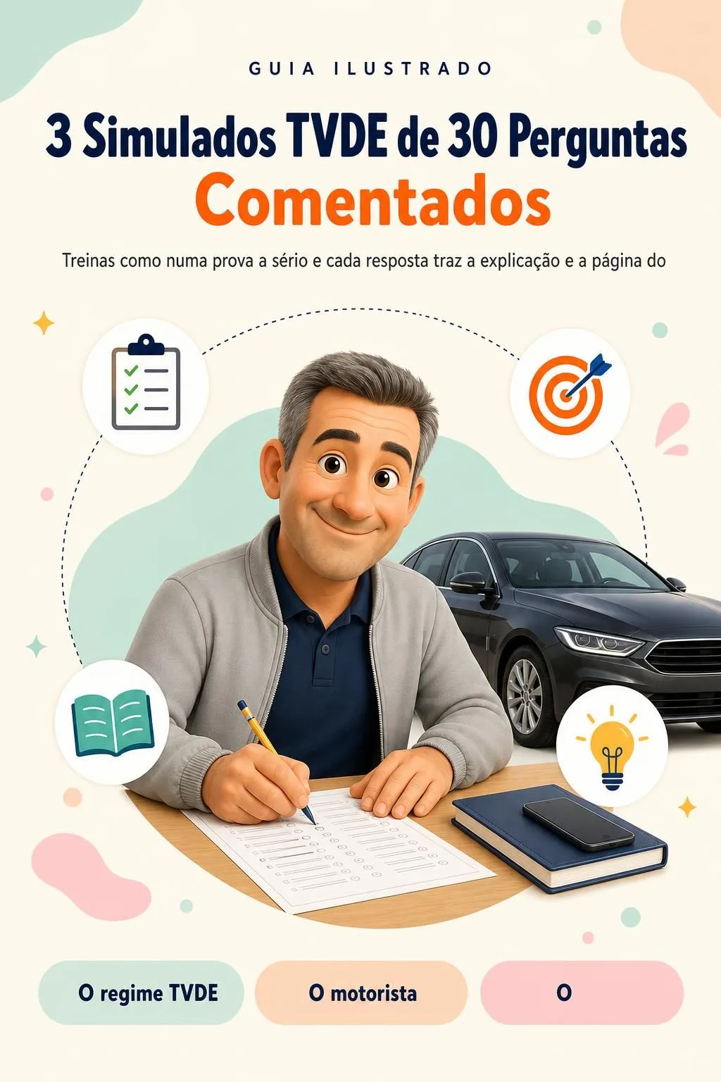 3 Simulados TVDE de 30 Perguntas Comentados